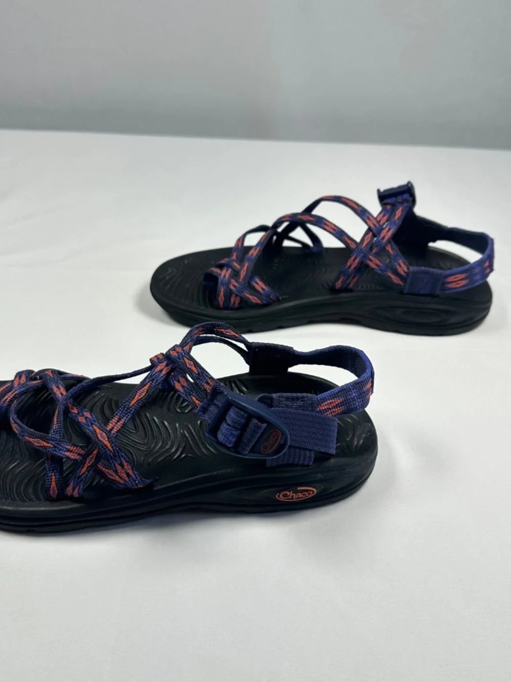 Chaco Zvolv X2 Womens Sandals Volcanic Blue Orange Toe Loop Adjustable Size W9